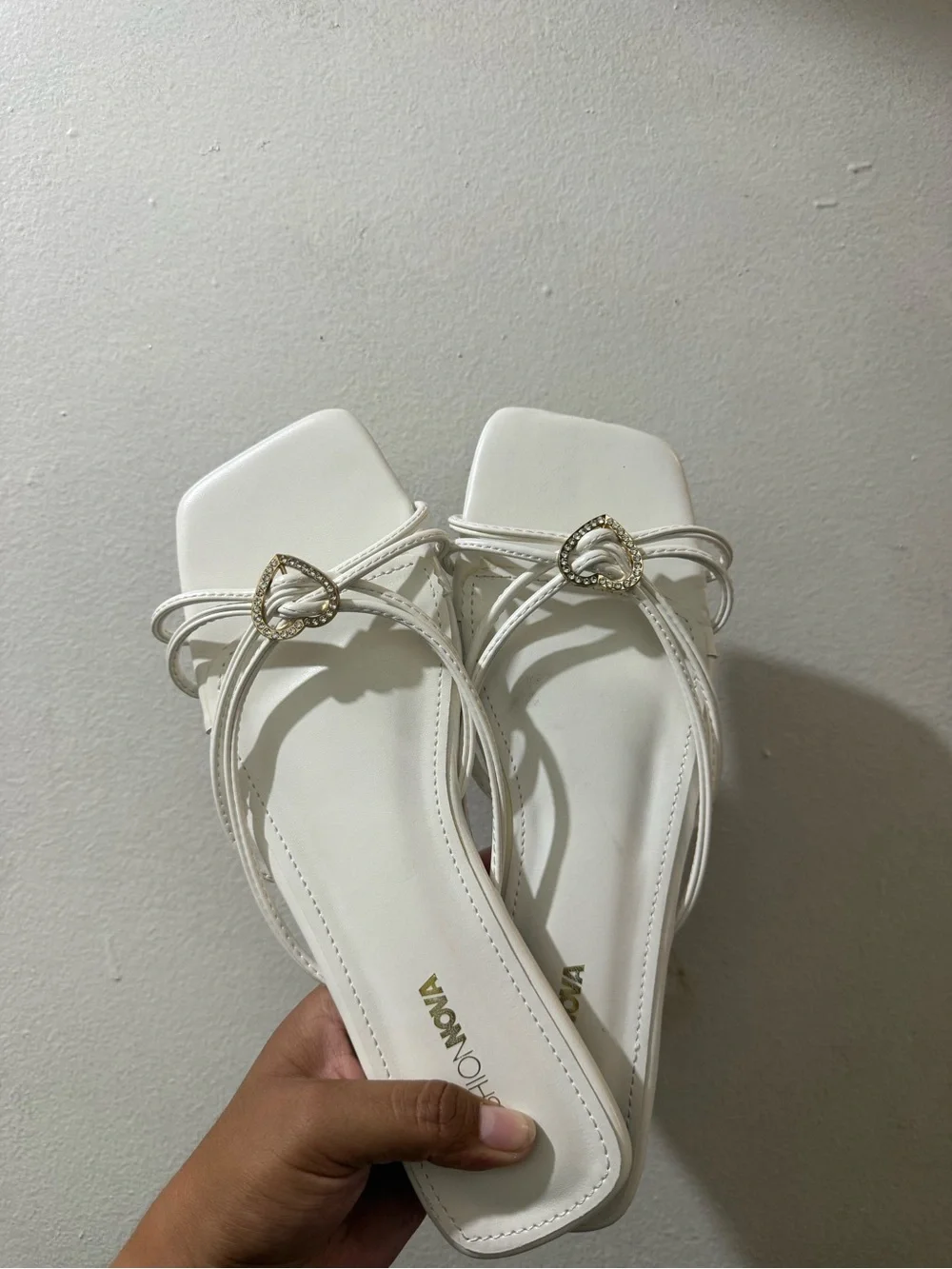 White Strappy Square-Toe Women's Sandals